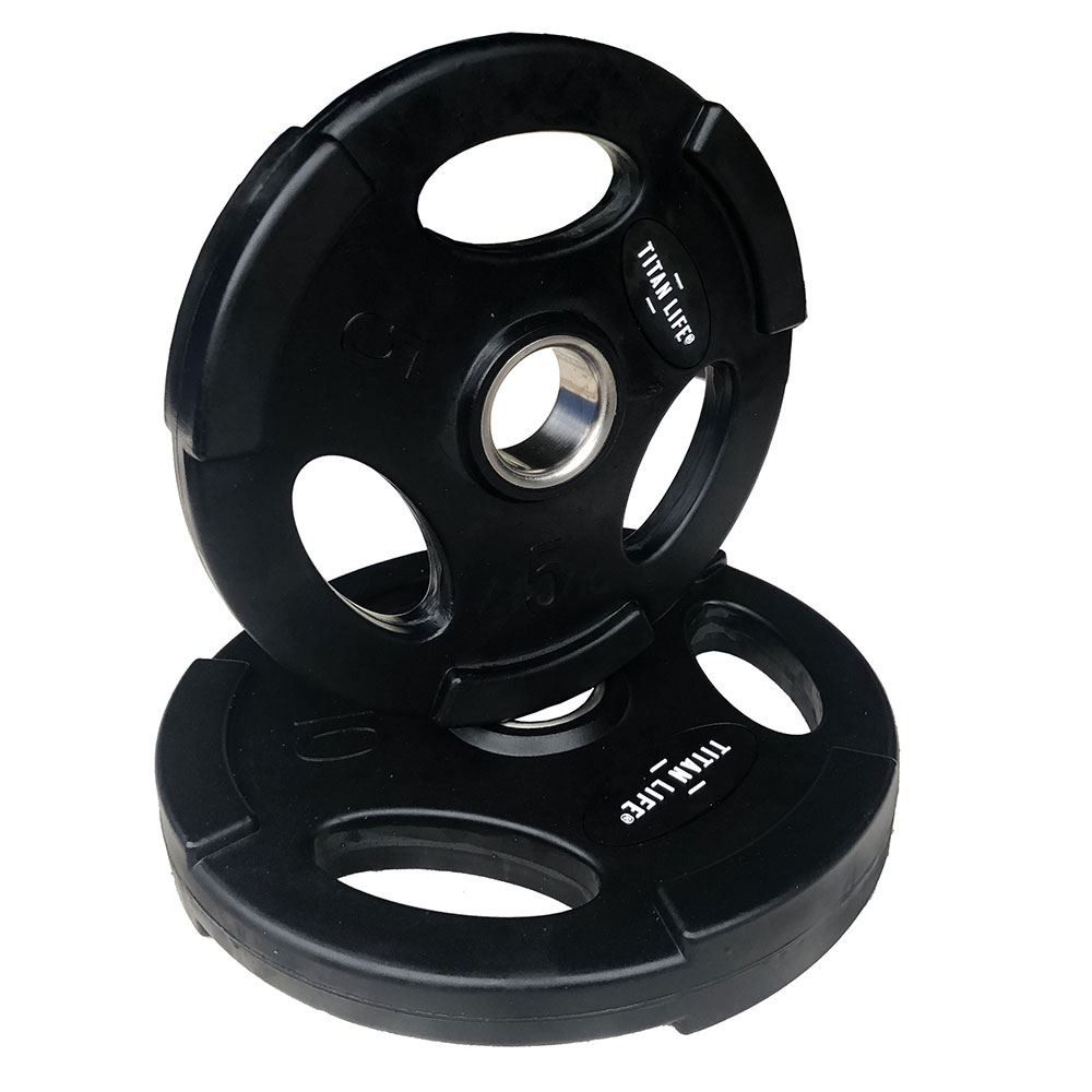 Titan LIFE Weight Disc Rubber. Ø50mm. Black Viktskivor gummerade