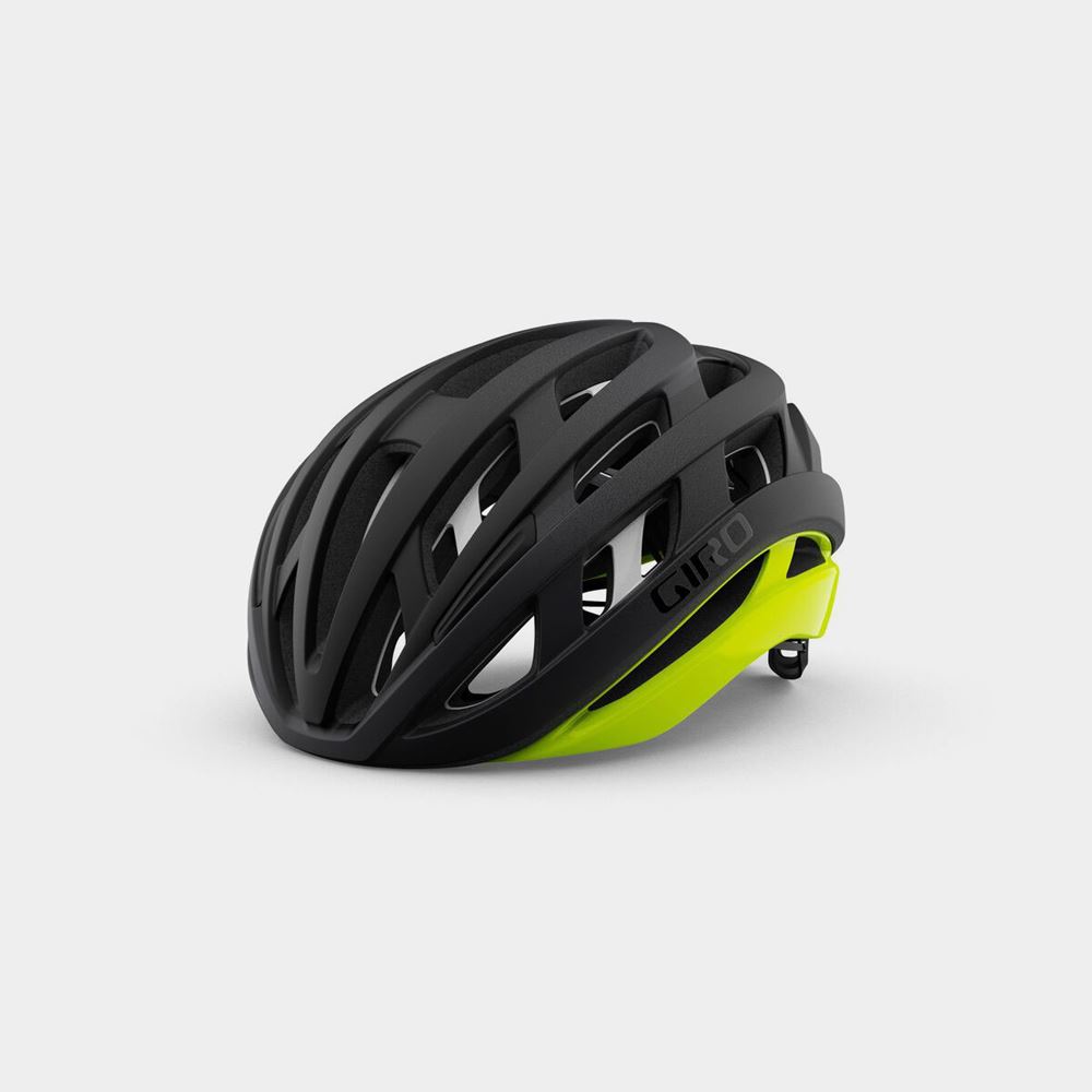 Giro Helios Spherical MIPS Matte Black/Highlight Yellow Cykelhjälm