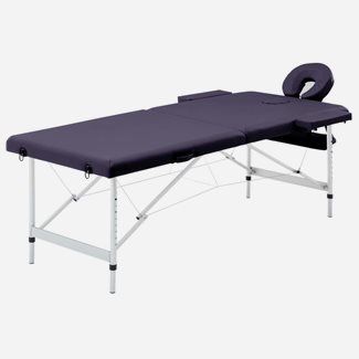vidaXL Hopfällbar massagebänk 2 sektioner aluminium lila