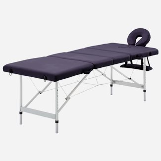 vidaXL Hopfällbar massagebänk 4 sektioner aluminium lila