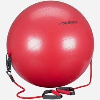 vidaXL Fitnessboll med motståndsband 65 cm röd