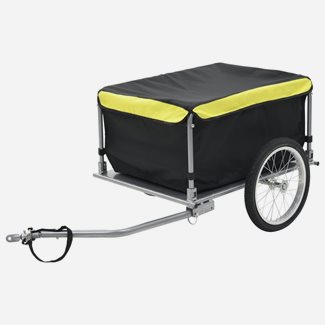 vidaXL Cykelvagn 65 kg svart/gul