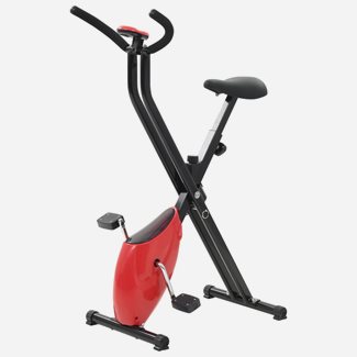 vidaXL Träningscykel X-bike remdrift röd, Motionscykel