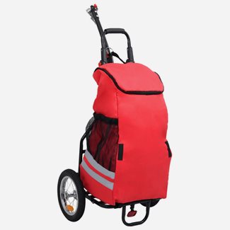 vidaXL Hopfällbar cykelvagn med väska röd och svart