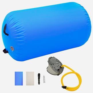 vidaXL Uppblåsbar gymnastikrulle med pump 100x60 cm PVC blå