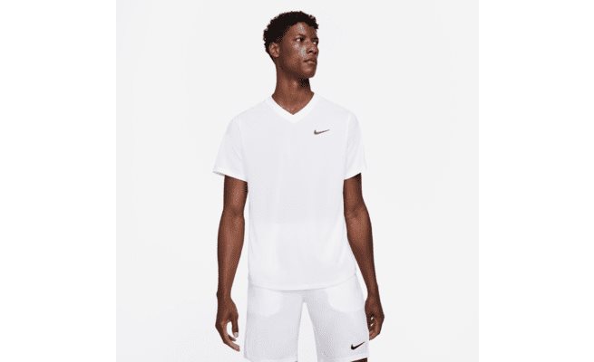 Nike Court Dri-Fit Victory Top White, Padel- og tennis T-skjorte herre