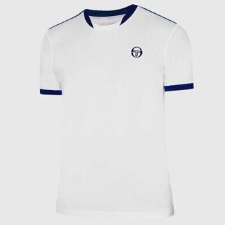 Sergio Tacchini Club Tech T-Shirt White/Navy, Padel- och tennis T-shirt herr