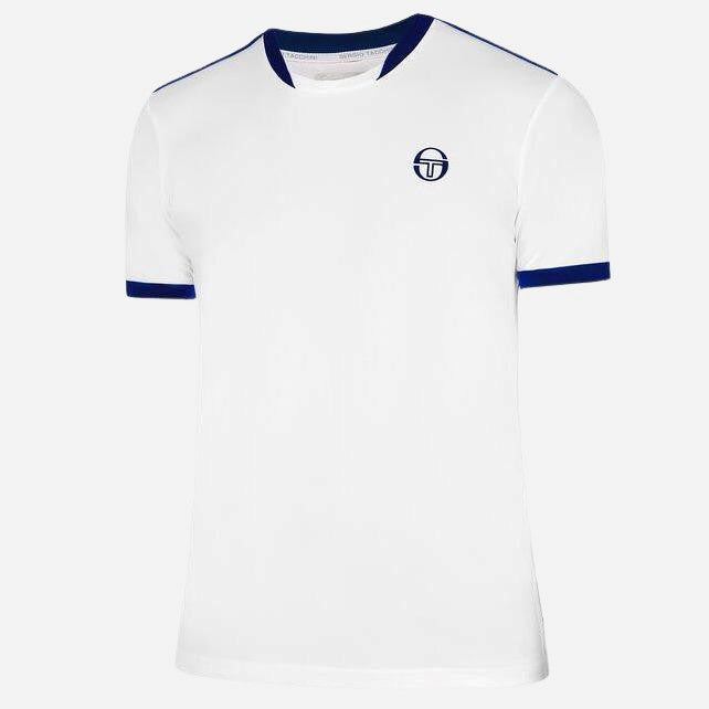 Sergio Tacchini Club Tech T-Shirt White/Navy Padel- och tennis T-shirt herr