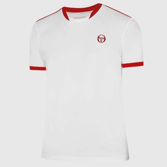Sergio Tacchini Club Tech T-Shirt White/Red, Padel- och tennis T-shirt herr