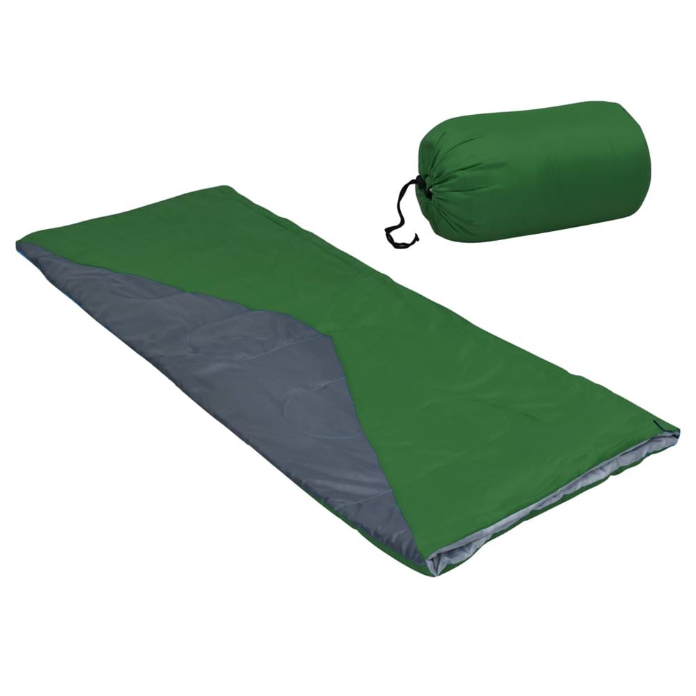 vidaXL Lätt sovsäck 2 st rektangulär grön 1100 g 10Â°C