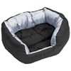 vidaXL Vändbar och tvättbar hundsäng grå och svart 65x50x20 cm