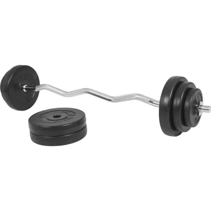 Gorilla Sports Curlstång BASIC – 35 kg Skivstångsset plast