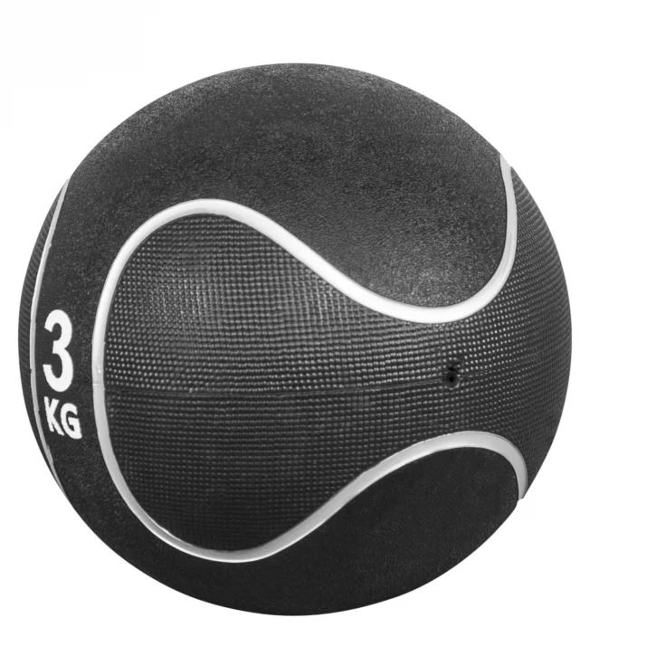 Gorilla Sports Medicinboll Svart/Silver | Offcourt - Hemmaträning - Träningsbollar - Medicinboll | Padelspecialisterna