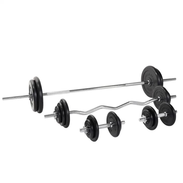 Gorilla Barbell Curl bar Dumbbells Gummi - 108kg, Vektstangsett gummibelagt Gorilla Barbell Curl bar Dumbbells Gummi - 108kg, Vektstangsett gummibelagt