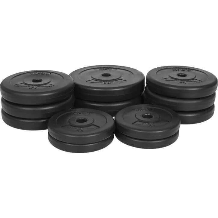 Gorilla Sports Viktset 30kg 25/26mm – 4×1,25kg 6×2,5kg2x5kg Viktpaket plast