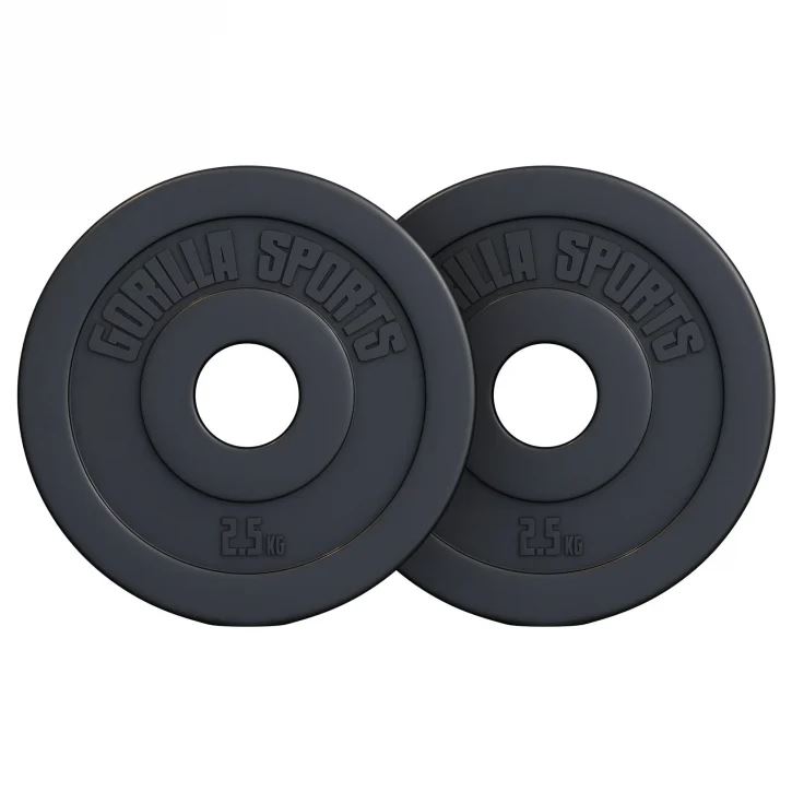 Gorilla Sports Viktskivor BASIC Cement 51mm – 2 x 2,5 kg