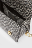 Corsina black/linen printed graphic snake nappa shoulder bag