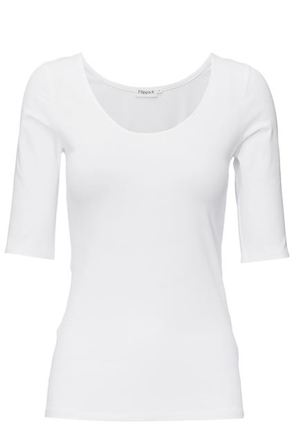 Cotton Stretch Scoop Neck Top