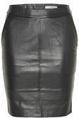 Char Leather Skirt