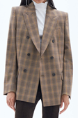 Double Breasted Check Blazer