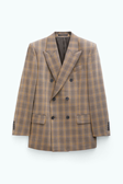 Double Breasted Check Blazer