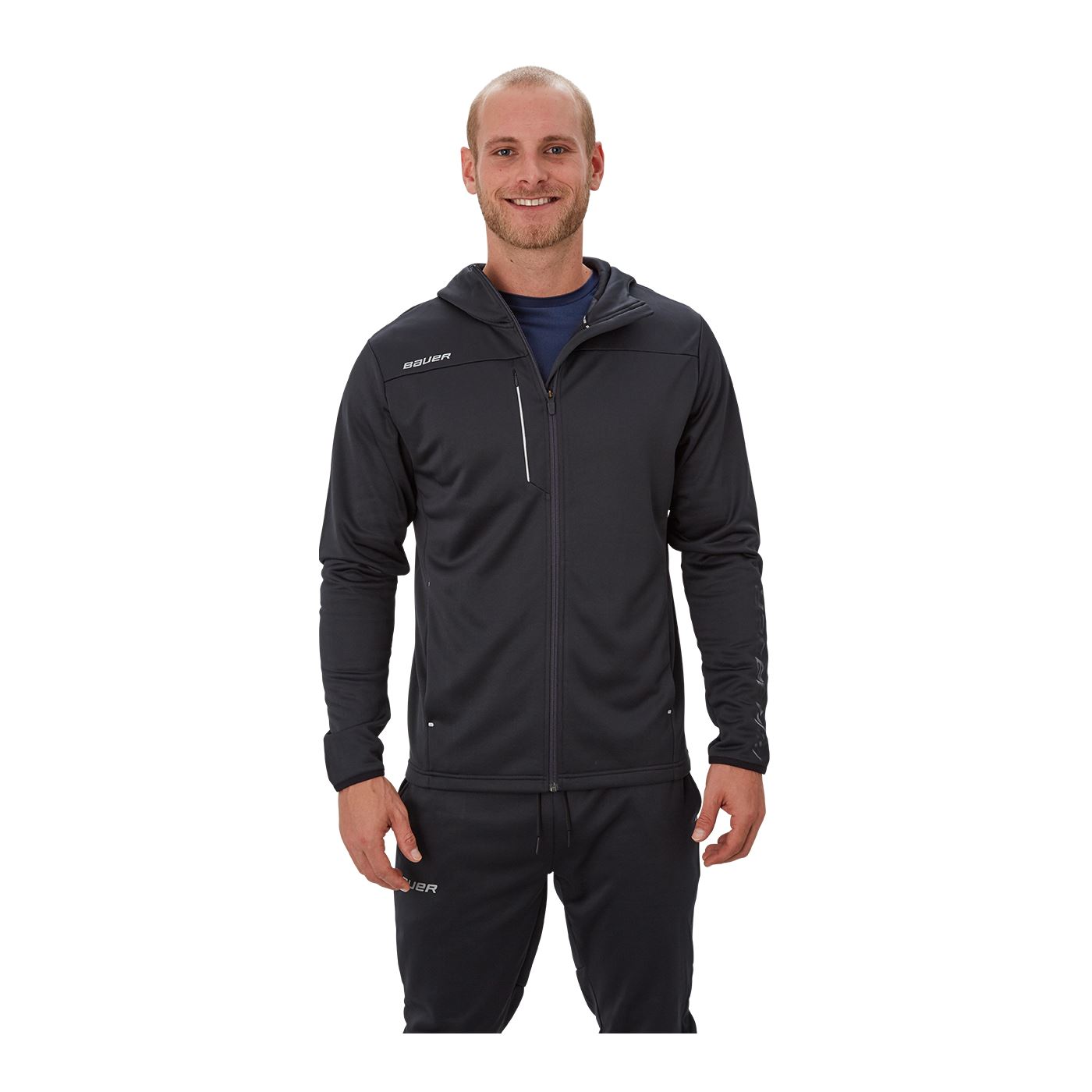 Bauer Kapuzenpullover Vapor Fleece Reißverschlus Kinder Schwarz