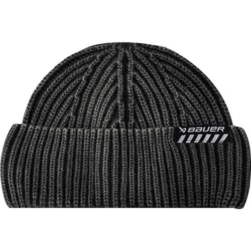 Bauer Hue Ribbed Fisherman Beanie Sr Black