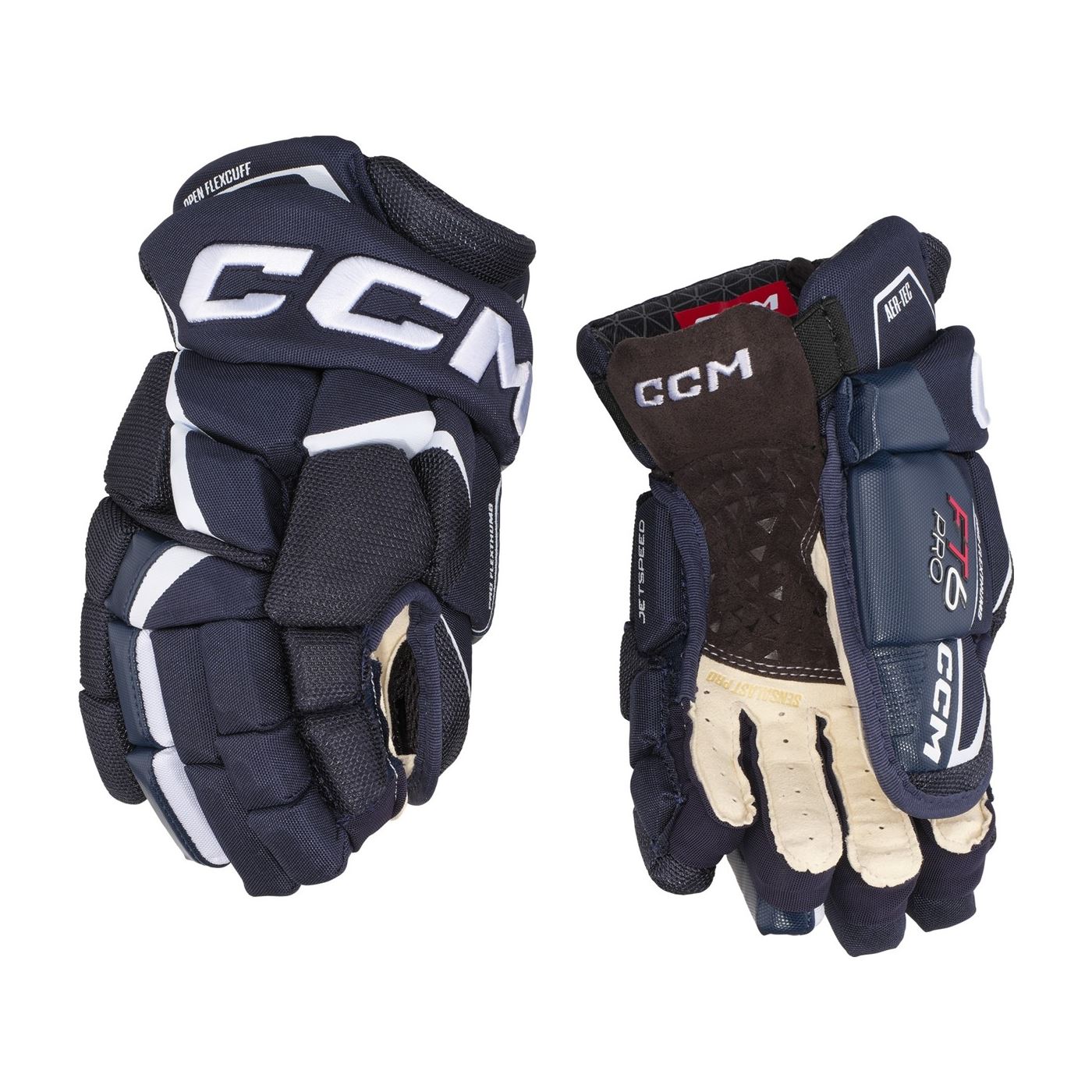 CCM Hockeyhandskar Jetspeed FT6 Pro Jr Navy/White