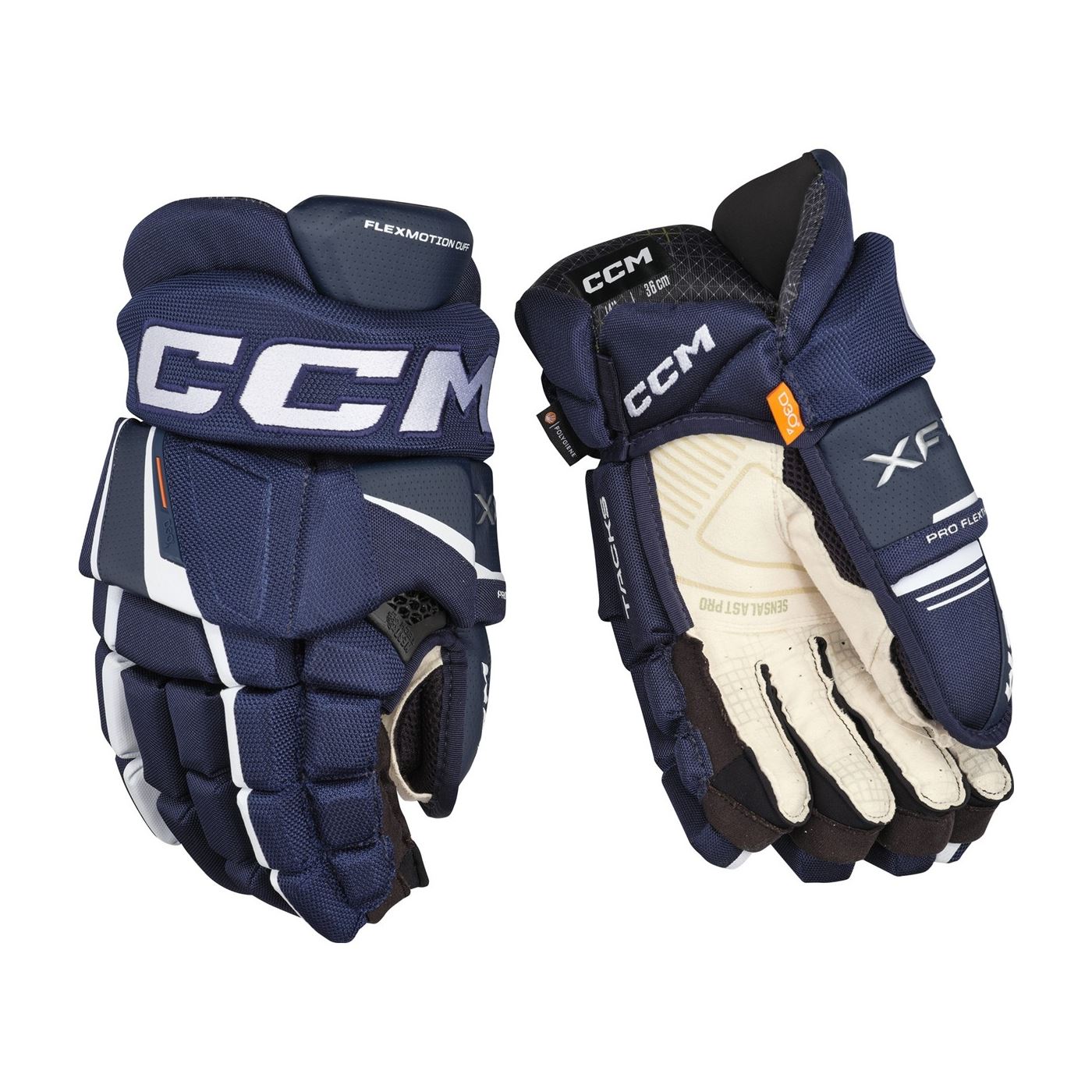 CCM Ishockeyhandsker Tacks XF Pro Jr Navy/White