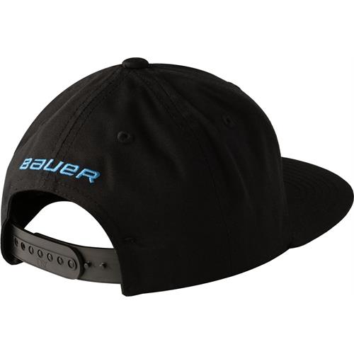 Bauer Cap Flat Brim Snapback Yth Black