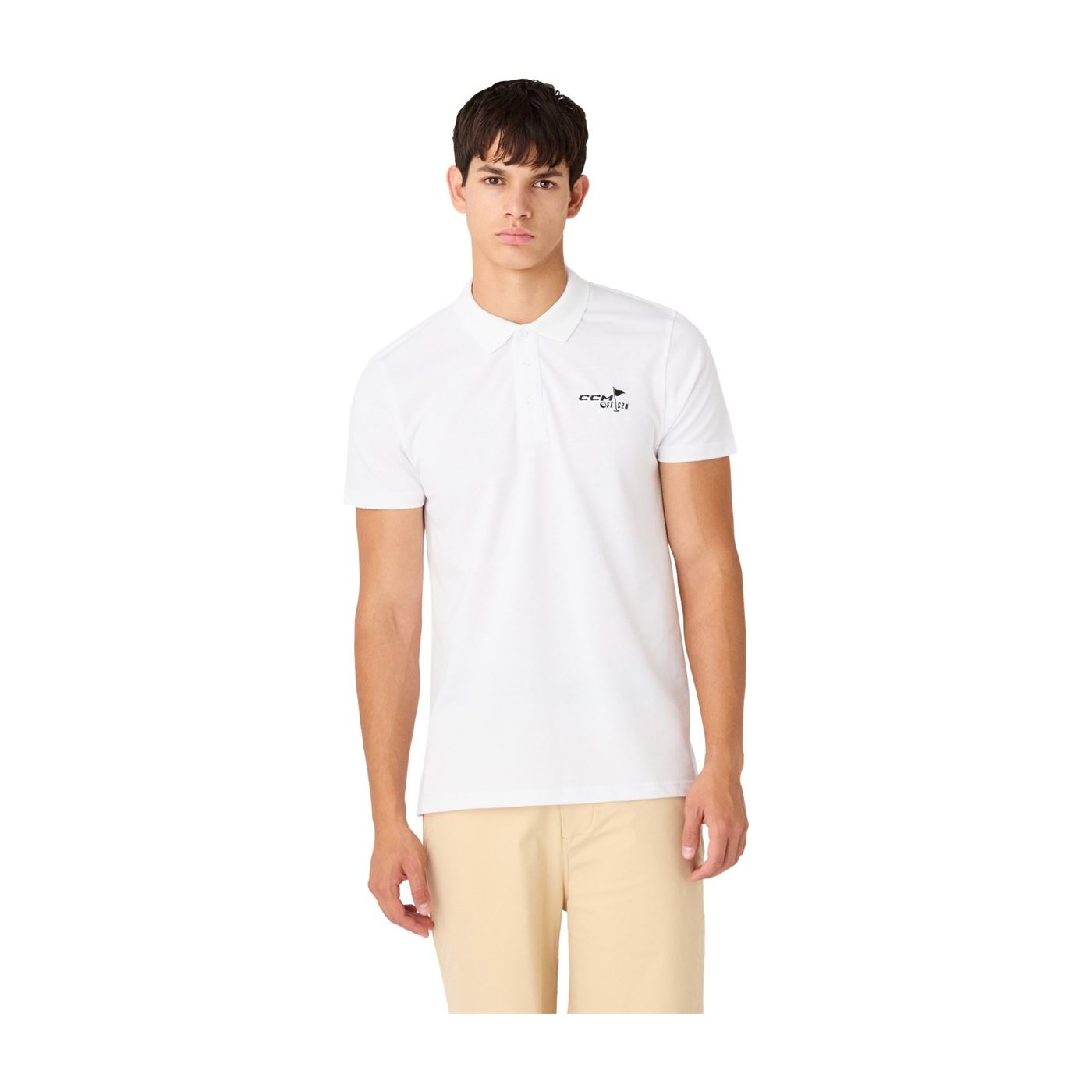 CCM Polo Golf Solid Jr White