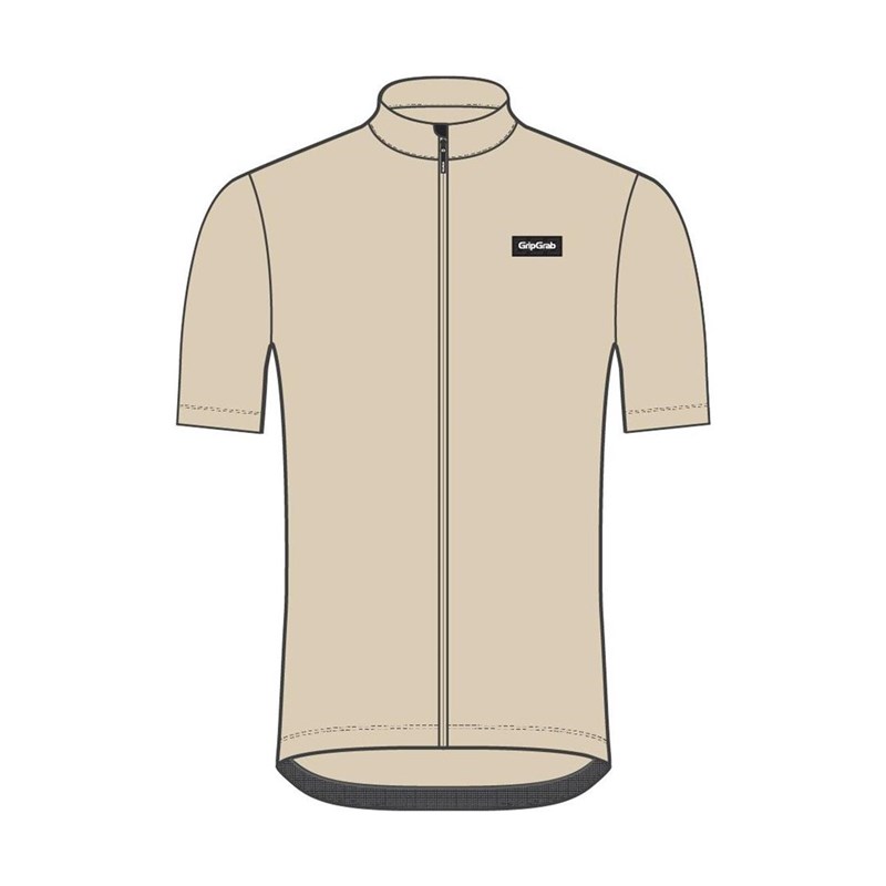 GripGrab EXPLR Merinotech Kortärmad Cykeltröja Herr Beige