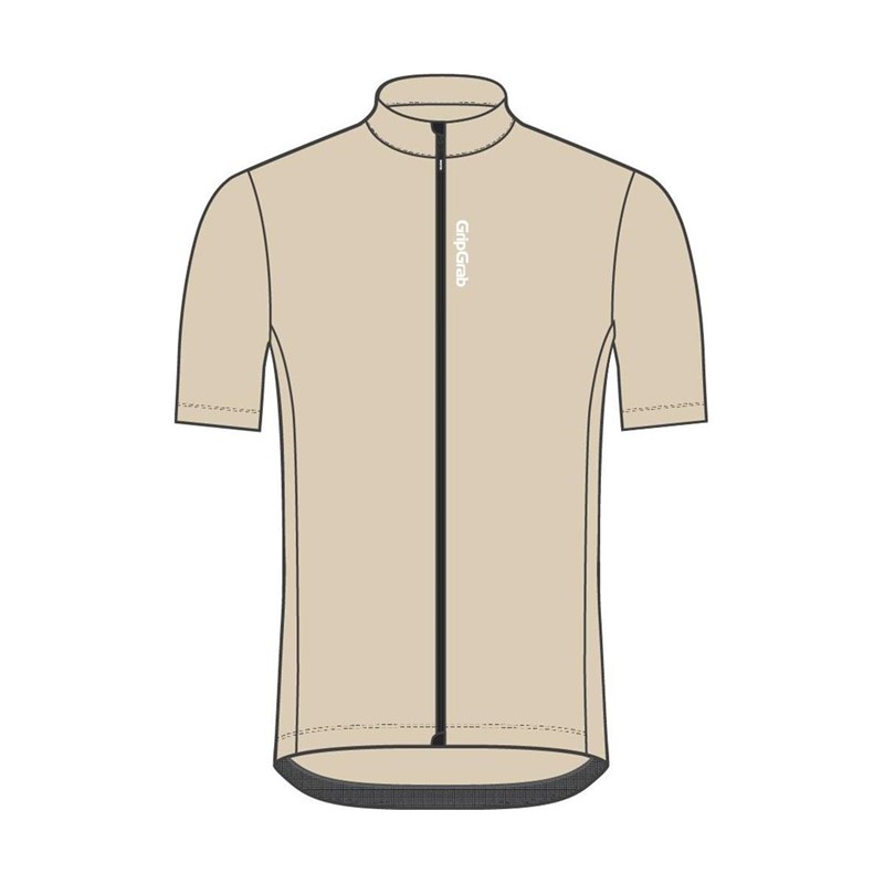 GripGrab RIDE: Kortärmad Cykeltröja Herr Beige