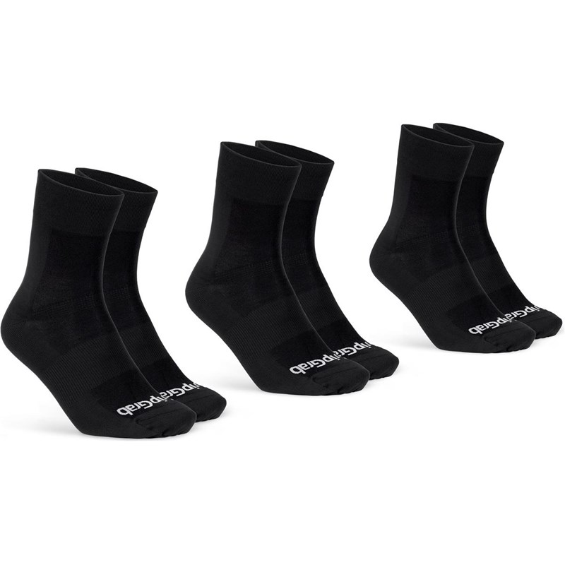 GripGrab Lightweight SL Regular Cut Sommarstrumpor 3-Pack Unisex Svart