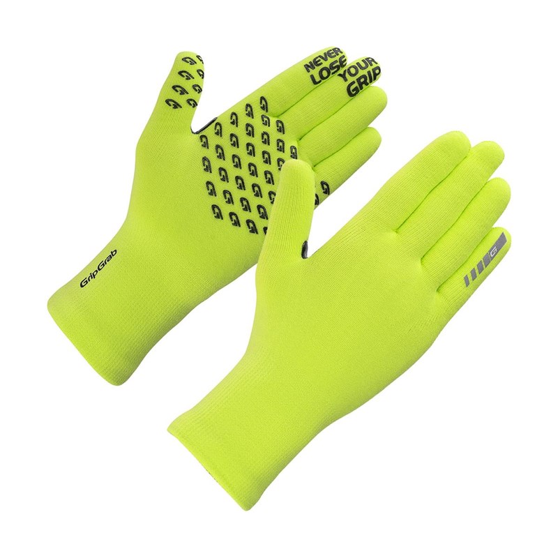 GripGrab WaterproofKnitted Vinterhandskar Unisex Gul Hi-Vis