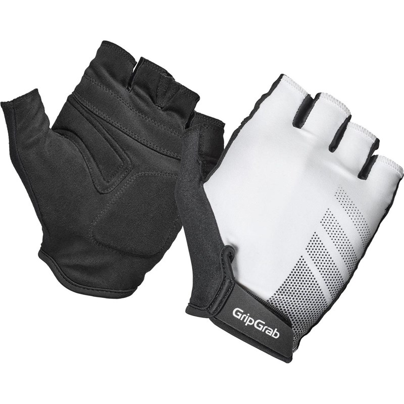 GripGrab RIDE Lite: Vadderade kortfingrade sommarhandskar Unisex Vit