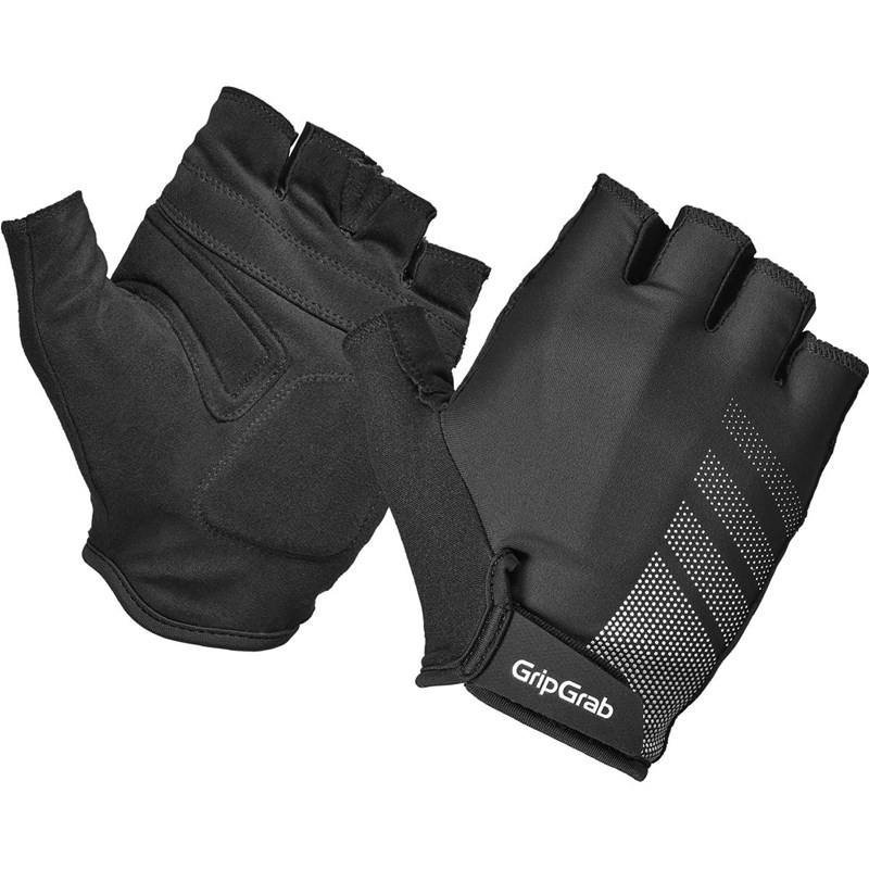 GripGrab RIDE Lite: Vadderade kortfingrade sommarhandskar Unisex Svart