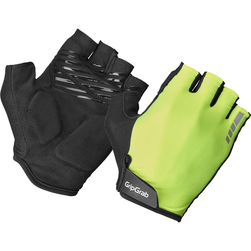 GripGrab RIDE Vadderade Kortfingrade Sommarhandskar Unisex Gul Hi-Vis
