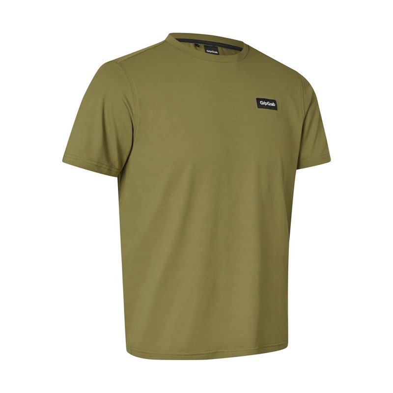 GripGrab EXPLR teknisk T-shirt Herr Olivgrön