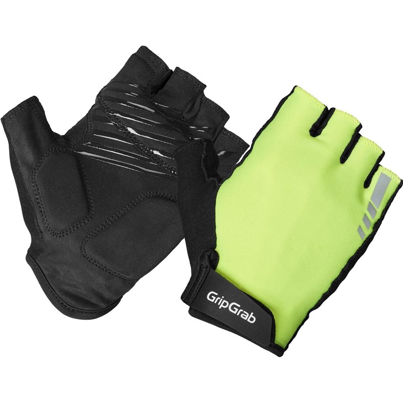 GripGrab W's RIDE Vadderade Kortfingrade Sommarhandskar Dam Gul Hi-Vis