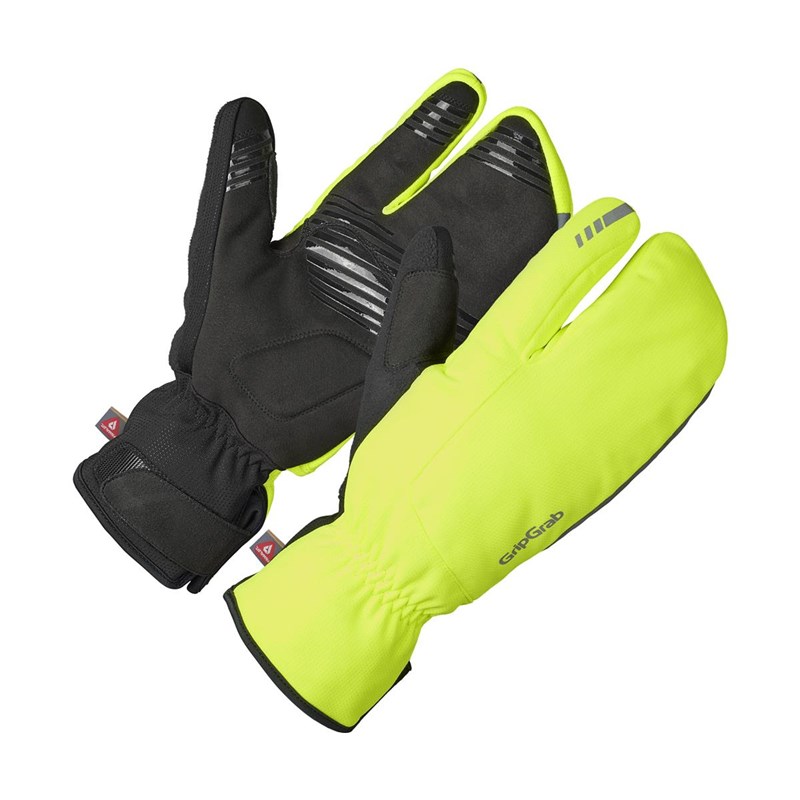 GripGrab Nordic 2 Lobster Vindtäta Vinterhandskar Unisex Gul Hi-Vis