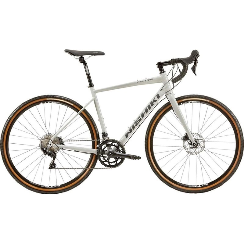 Gravelbike Nishiki Xone 22-Växlar Askgrå