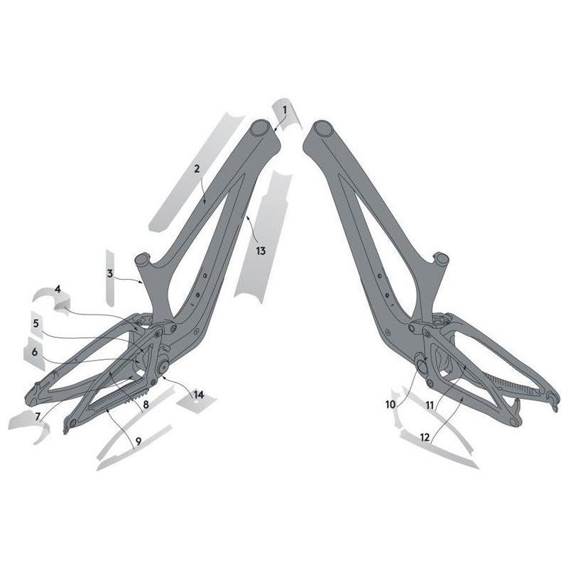 Syncros Ramskydd Frame Protection Kit Bold Unplugged Clear Gloss