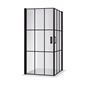 Brusehjørne Duschbyggarna Twin CUBE Klart Glas/Mat Sort 902x902