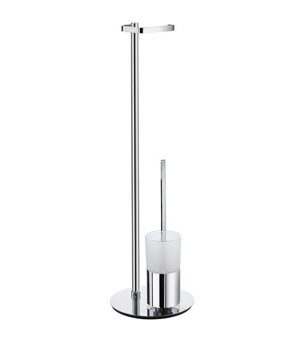 Toiletpapirholder/WC-børste Smedbo Outline FK312 Krom/Glas