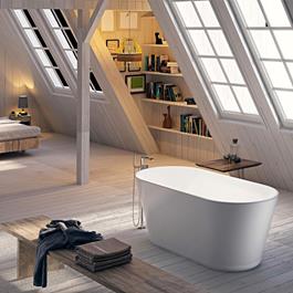 Badekar Bathlife Ideal Retro 1590 m Fritstående Hvid