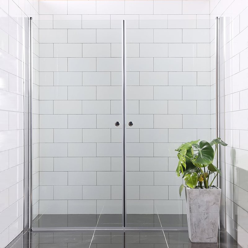 Nicheløsning Bathlife Mångsidig Rak døre 700 + 900 Klart Glas KROM