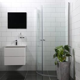 Brusehjørne Bathlife Mångsidig Rund Dør 45°+ Dør 45° Klart Glas KROM