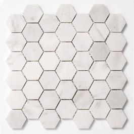 Marmormosaik Arredo Carrara Hexagon Poleret 5x5 cm (30x30 cm)