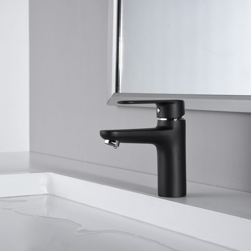 Håndvaskarmatur Bathlife Springa Mat Sort